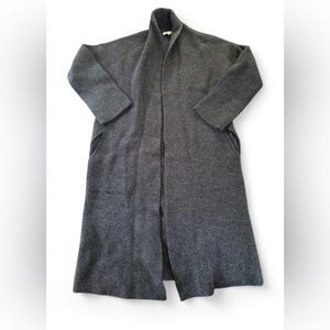 Madewell 100% Merino Wool Gray Long Open Cardigan, Luxury Comfy Cozy Capsule